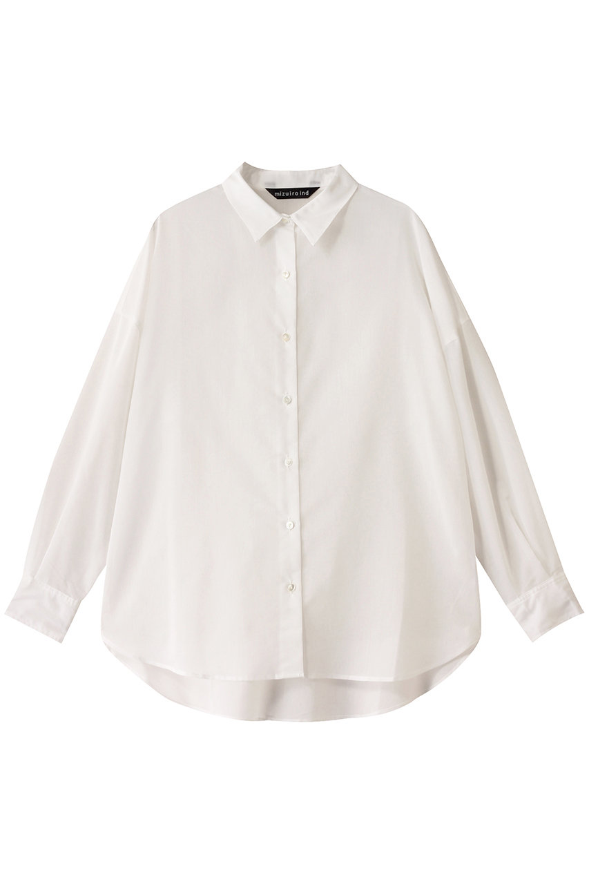 ミズイロインド/mizuiro indのsheer wide shirt シャツ(off white/1-230125)