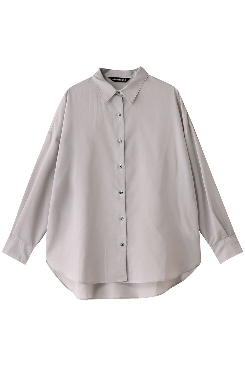 ミズイロインド/mizuiro indのsheer wide shirt シャツ(l.gray/1-230125)