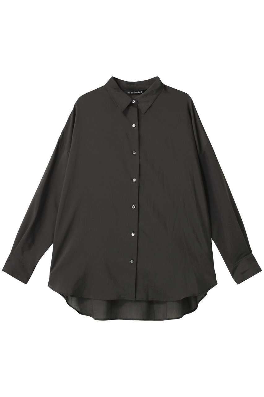 mizuiro ind sheer wide shirt シャツ (c.gray, F) ミズイロインド ELLE SHOP mizuiro ind sheer wide shirt シャツ (c.gray, F) ミズイロインド ELLE SHOP