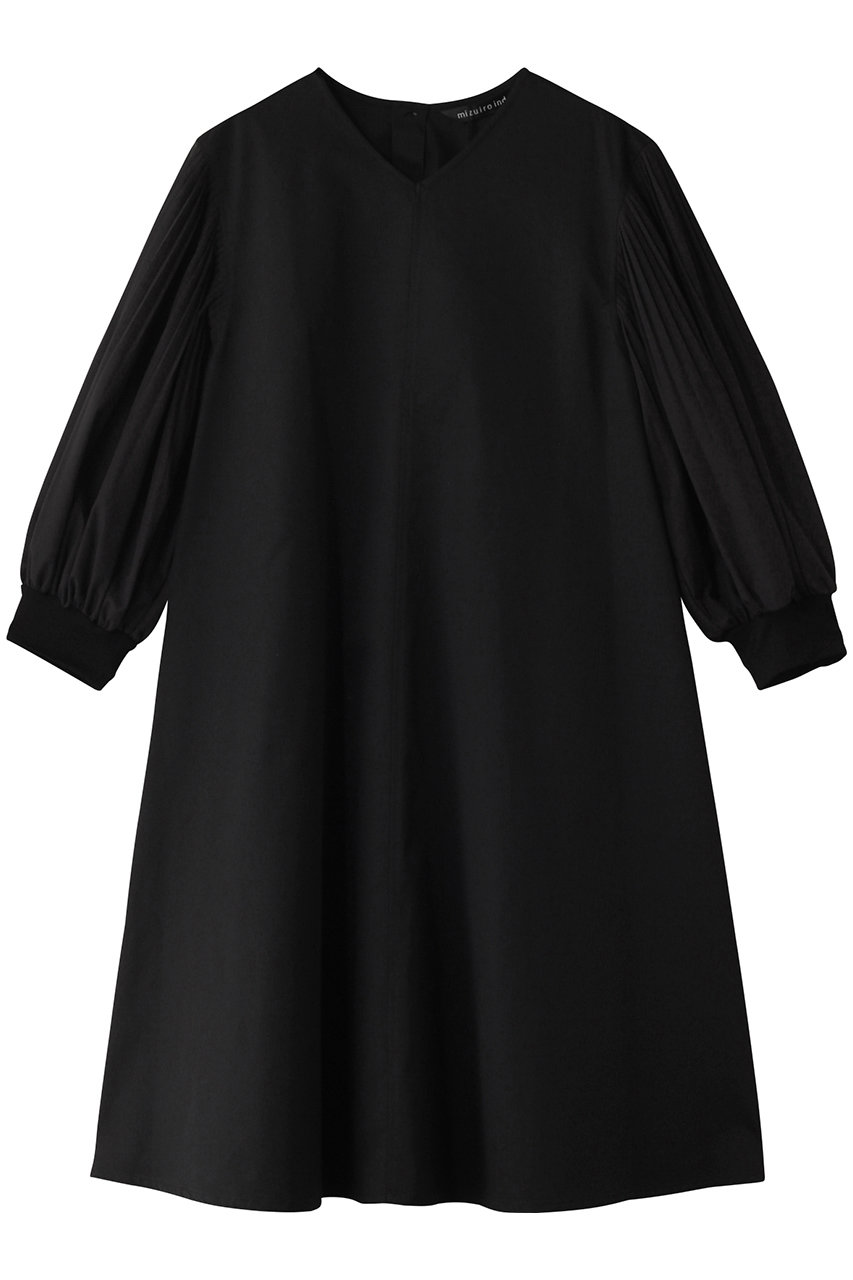 mizuiro ind pleats puff slv OP ワンピース (black, F) ミズイロインド ELLE SHOP mizuiro ind pleats puff slv OP ワンピース (black, F) ミズイロインド ELLE SHOP