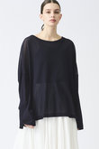 mesh long slv wide T Tシャツ