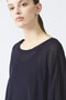 mesh long slv wide T Tシャツ ミズイロインド/mizuiro ind