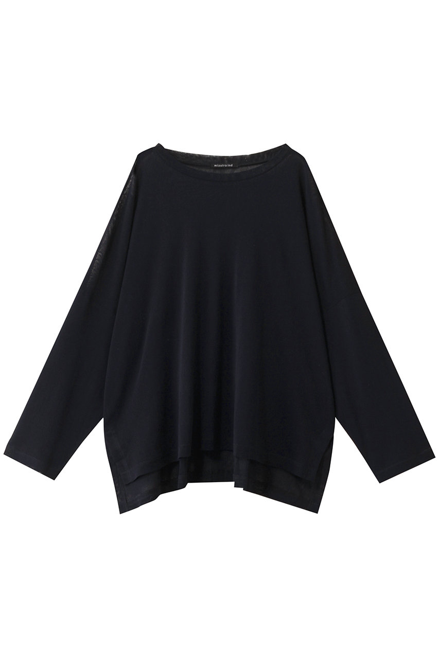 mizuiro ind mesh long slv wide T Tシャツ (navyA, F) ミズイロインド ELLE SHOP mizuiro ind mesh long slv wide T Tシャツ (navyA, F) ミズイロインド ELLE SHOP