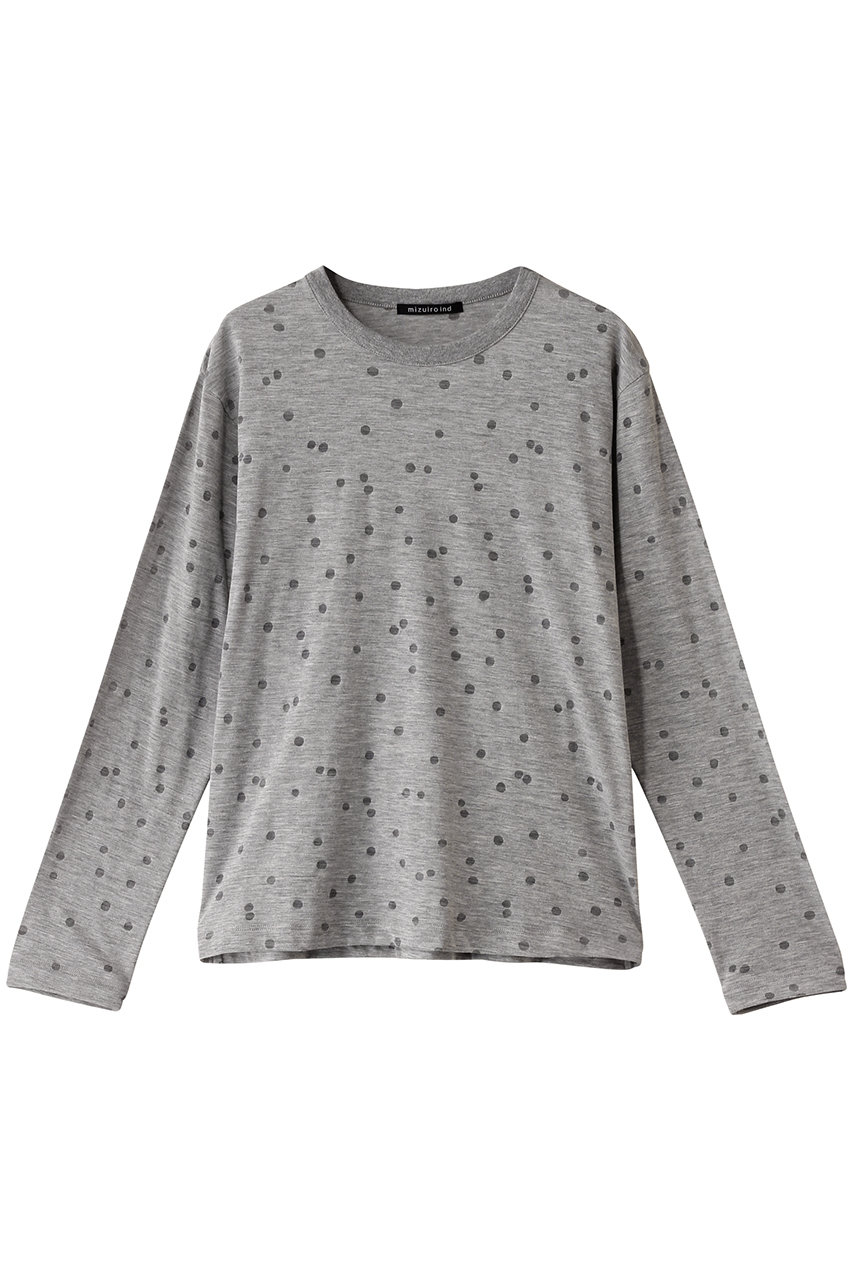 mizuiro ind burn out dots print long T Tシャツ (gray, F) ミズイロインド ELLE SHOP mizuiro ind burn out dots print long T Tシャツ (gray, F) ミズイロインド ELLE SHOP