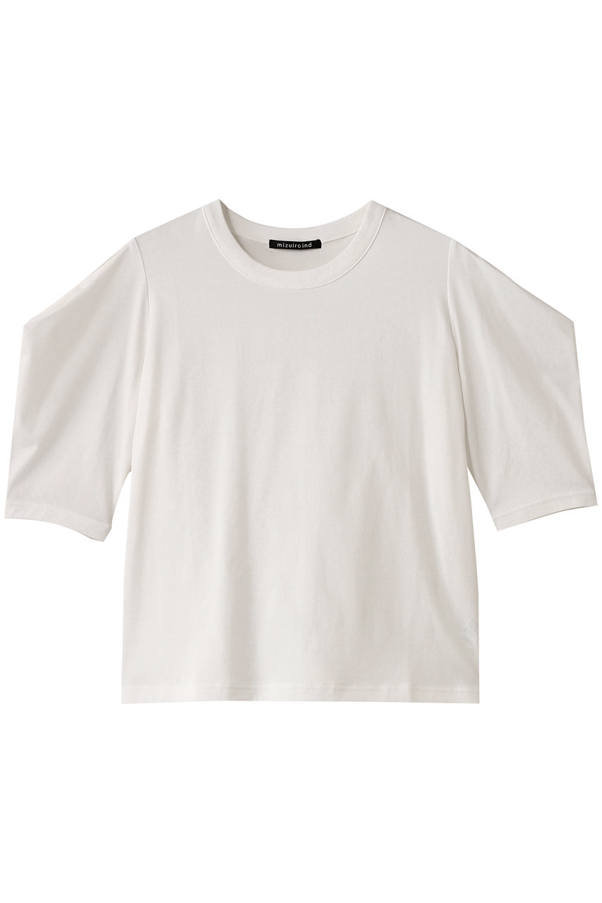 mizuiro ind drape slv T Tシャツ (off white, F) ミズイロインド ELLE SHOP mizuiro ind drape slv T Tシャツ (off white, F) ミズイロインド ELLE SHOP