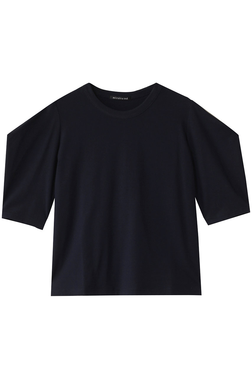 mizuiro ind drape slv T Tシャツ (navy, F) ミズイロインド ELLE SHOP mizuiro ind drape slv T Tシャツ (navy, F) ミズイロインド ELLE SHOP