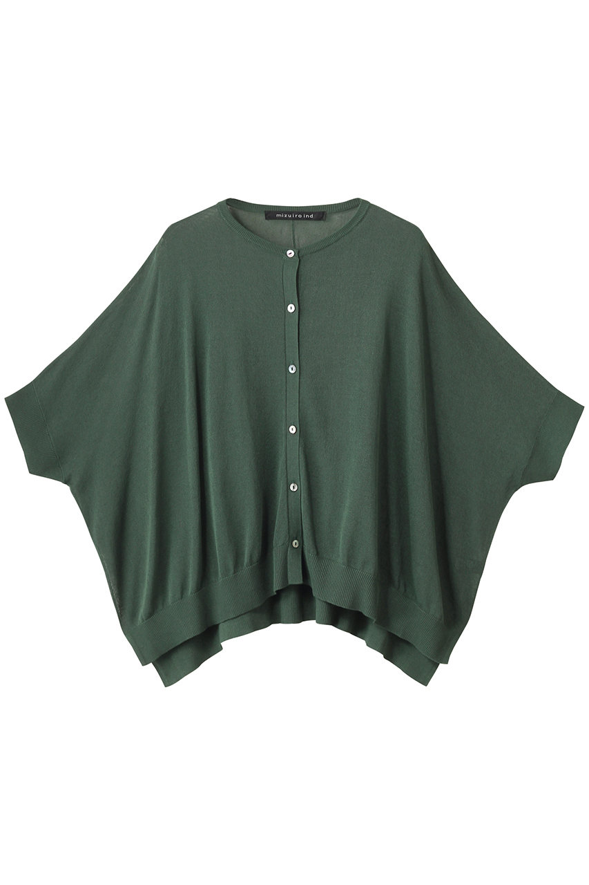 mizuiro ind high gauze C/neck wide C/D カーディガン (green, F) ミズイロインド ELLE SHOP mizuiro ind high gauze C/neck wide C/D カーディガン (green, F) ミズイロインド ELLE SHOP