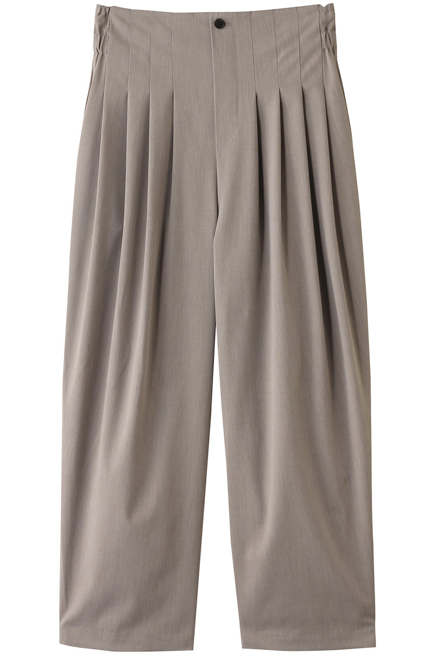 mizuiro ind high waist tuck PT パンツ (beige, F) ミズイロインド ELLE SHOP mizuiro ind high waist tuck PT パンツ (beige, F) ミズイロインド ELLE SHOP