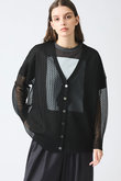 pattern knitting V neck C/D カーディガン