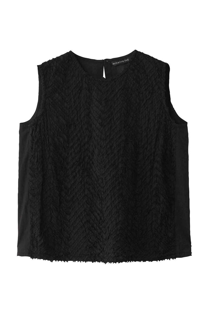 mizuiro ind hand cut frill N/S P/O プルオーバー (black, F) ミズイロインド ELLE SHOP mizuiro ind hand cut frill N/S P/O プルオーバー (black, F) ミズイロインド ELLE SHOP