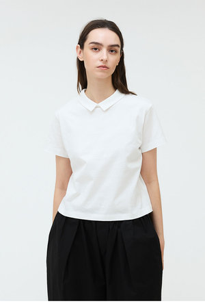 ミズイロインド/mizuiro indのT-shirt with collar Tシャツ(110100/110102)