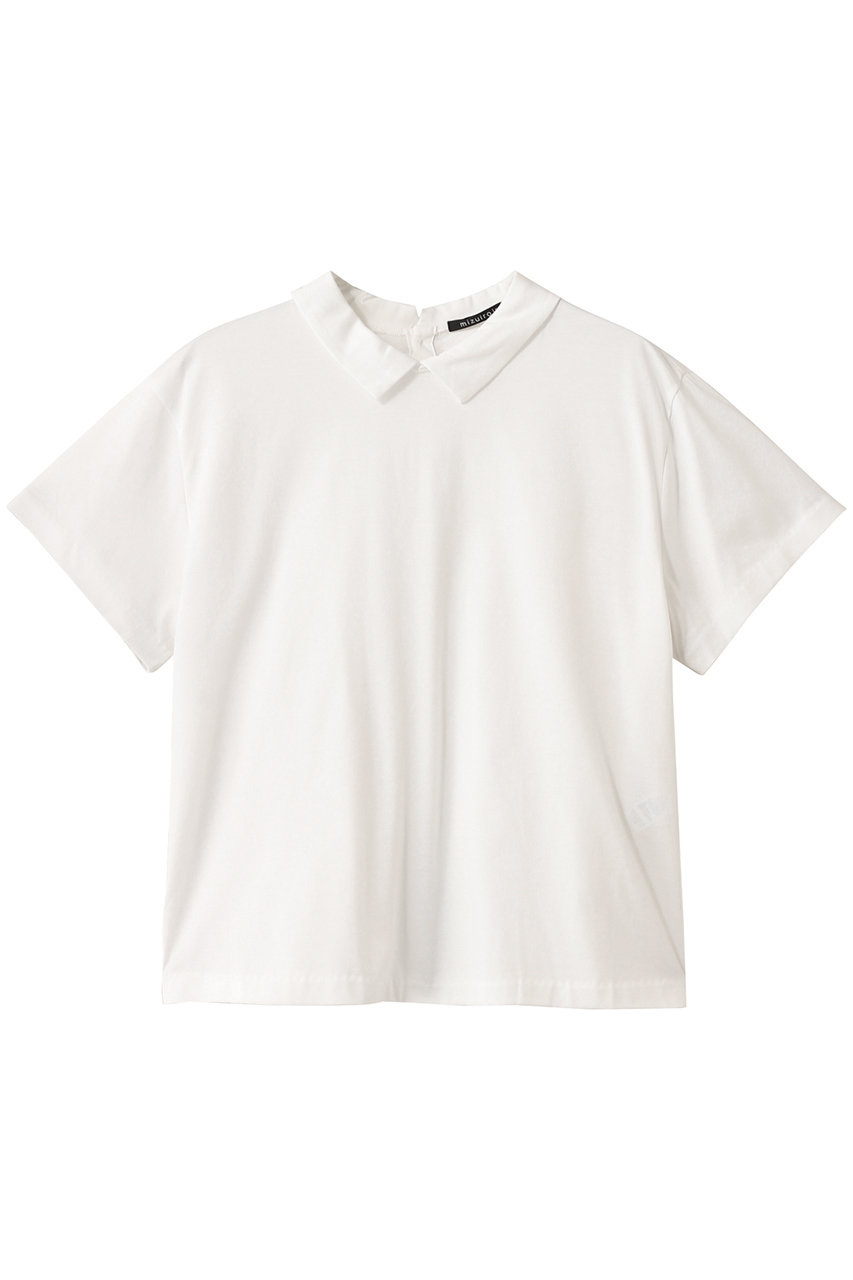 mizuiro ind T-shirt with collar Tシャツ (off whiteA, F) ミズイロインド ELLE SHOP mizuiro ind T-shirt with collar Tシャツ (off whiteA, F) ミズイロインド ELLE SHOP
