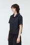 gathered collar half slv shirt シャツ ミズイロインド/mizuiro ind