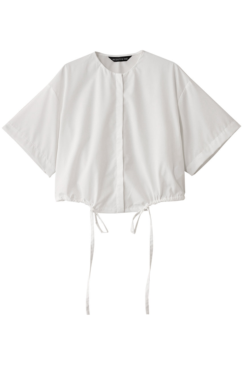 mizuiro ind drawstring shirt シャツ (off white, F) ミズイロインド ELLE SHOP mizuiro ind drawstring shirt シャツ (off white, F) ミズイロインド ELLE SHOP