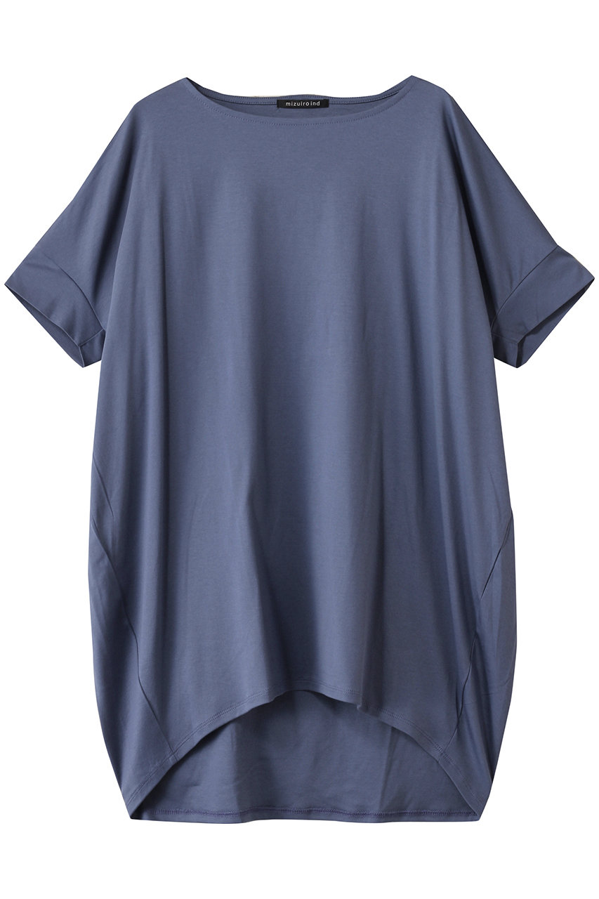 mizuiro ind boat neck cocoon P/O プルオーバー (blue, F) ミズイロインド ELLE SHOP mizuiro ind boat neck cocoon P/O プルオーバー (blue, F) ミズイロインド ELLE SHOP