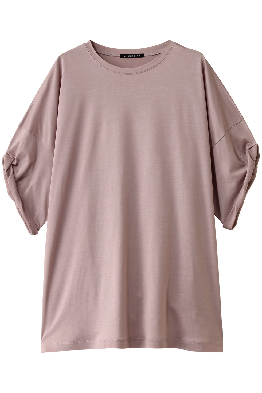mizuiro ind roll up slv wide T Tシャツ (pink, F) ミズイロインド ELLE SHOP mizuiro ind roll up slv wide T Tシャツ (pink, F) ミズイロインド ELLE SHOP
