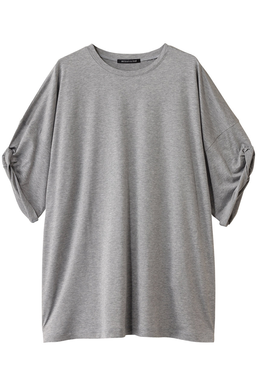 mizuiro ind roll up slv wide T Tシャツ (l.gray, F) ミズイロインド ELLE SHOP mizuiro ind roll up slv wide T Tシャツ (l.gray, F) ミズイロインド ELLE SHOP