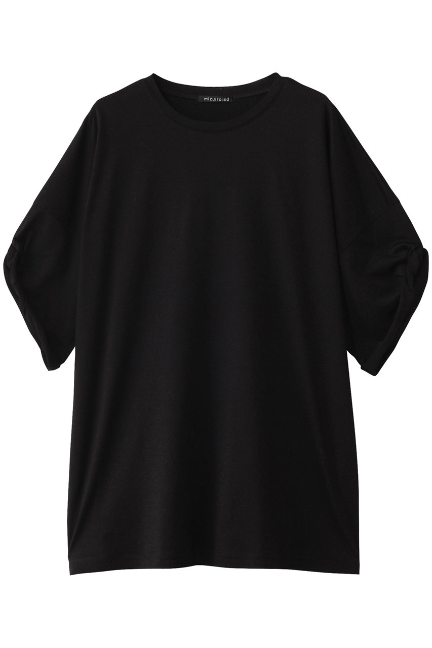 mizuiro ind roll up slv wide T Tシャツ (black, F) ミズイロインド ELLE SHOP mizuiro ind roll up slv wide T Tシャツ (black, F) ミズイロインド ELLE SHOP