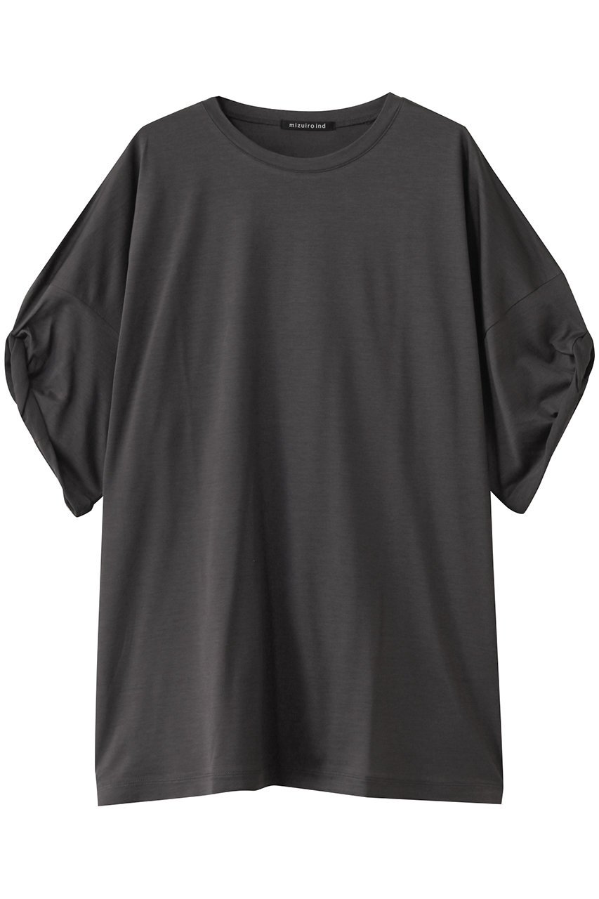 mizuiro ind roll up slv wide T Tシャツ (c.gray, F) ミズイロインド ELLE SHOP mizuiro ind roll up slv wide T Tシャツ (c.gray, F) ミズイロインド ELLE SHOP