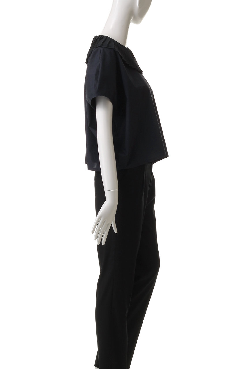 新品タグ付き　mizuiro ind　pleats collar shirts mizuiro ind(ミズイロインド)｜スタンドカラーレースワイド