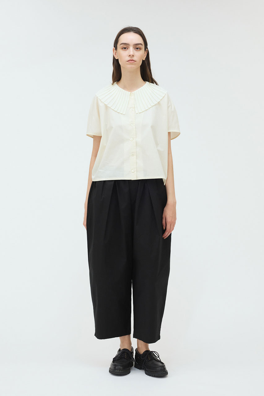 mizuiro ind(ミズイロインド)｜pleats collar shirt シャツ