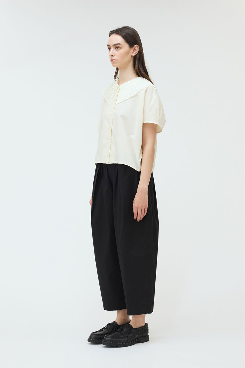 mizuiro ind(ミズイロインド)｜pleats collar shirt シャツ