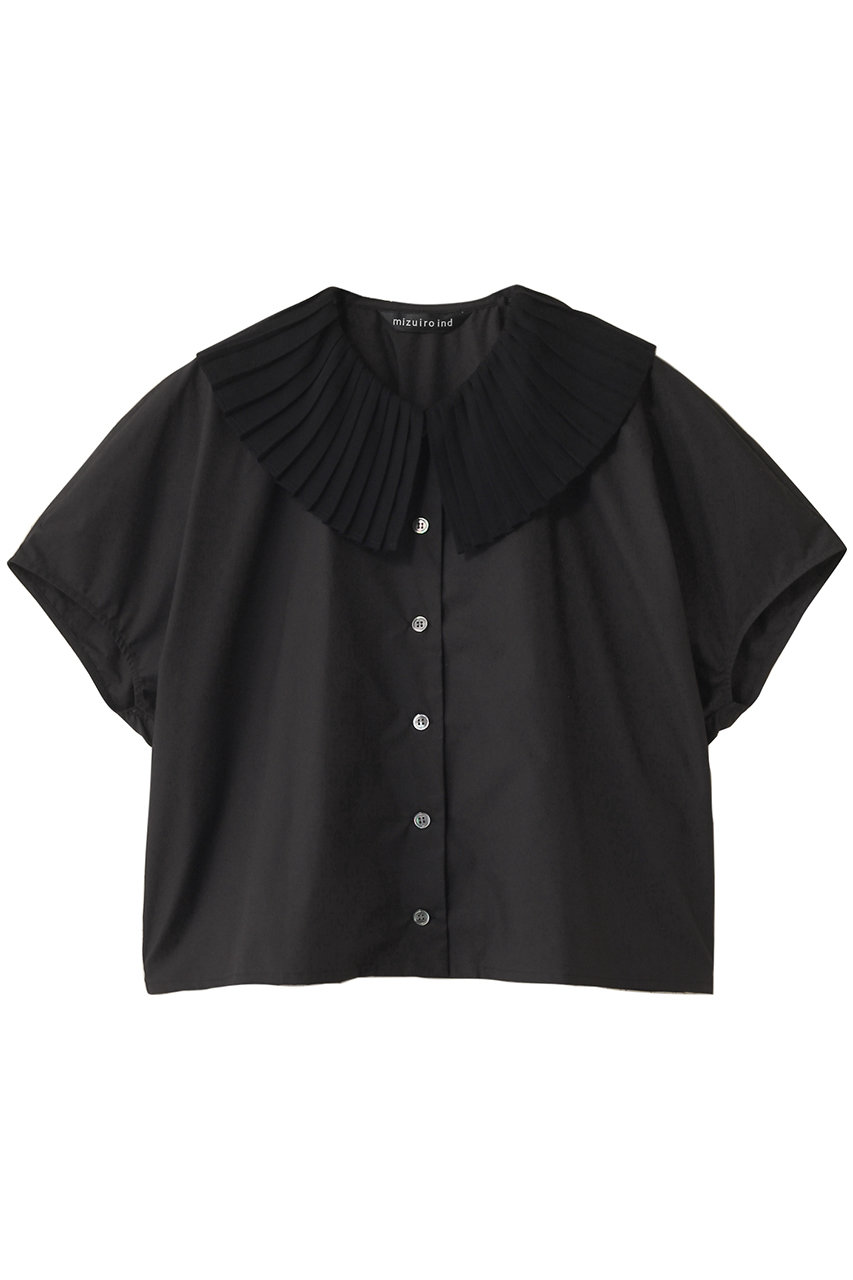 mizuiro ind pleats collar shirt シャツ (blackA, F) ミズイロインド ELLE SHOP mizuiro ind pleats collar shirt シャツ (blackA, F) ミズイロインド ELLE SHOP