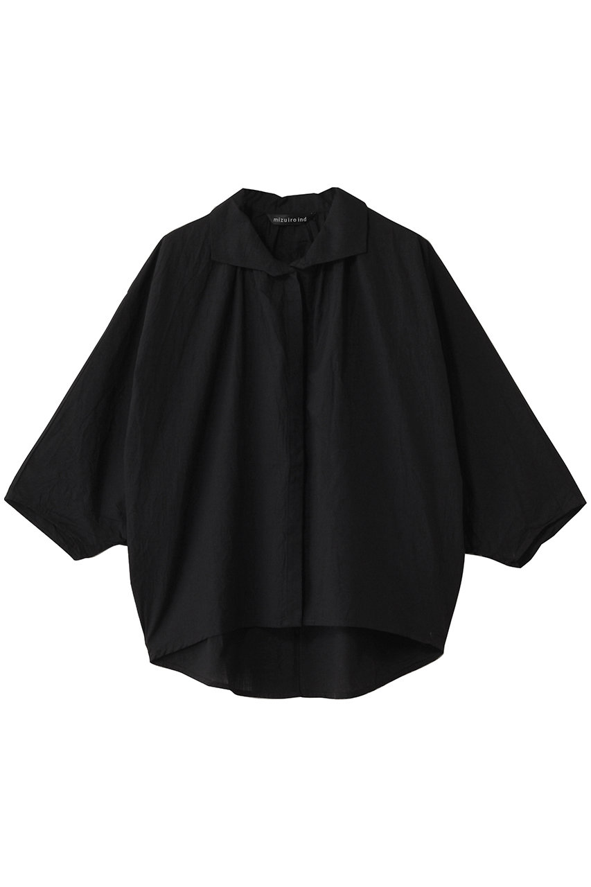 mizuiro ind gathered dolman shirt シャツ (black, F) ミズイロインド ELLE SHOP mizuiro ind gathered dolman shirt シャツ (black, F) ミズイロインド ELLE SHOP