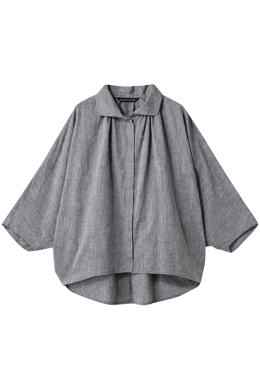 mizuiro ind gathered dolman shirt シャツ (gray, F) ミズイロインド ELLE SHOP mizuiro ind gathered dolman shirt シャツ (gray, F) ミズイロインド ELLE SHOP