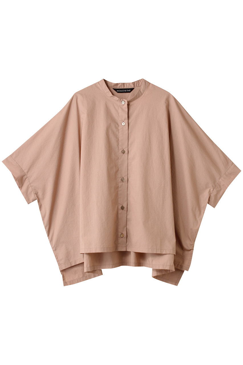 mizuiro ind stand collar wide shirt シャツ (pink, F) ミズイロインド ELLE SHOP mizuiro ind stand collar wide shirt シャツ (pink, F) ミズイロインド ELLE SHOP