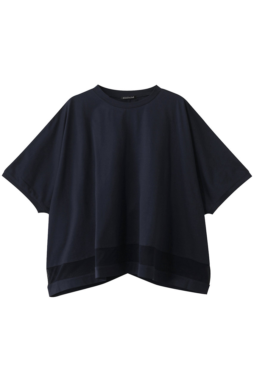 mizuiro ind mesh mix wide P/O プルオーバー (navy, F) ミズイロインド ELLE SHOP mizuiro ind mesh mix wide P/O プルオーバー (navy, F) ミズイロインド ELLE SHOP