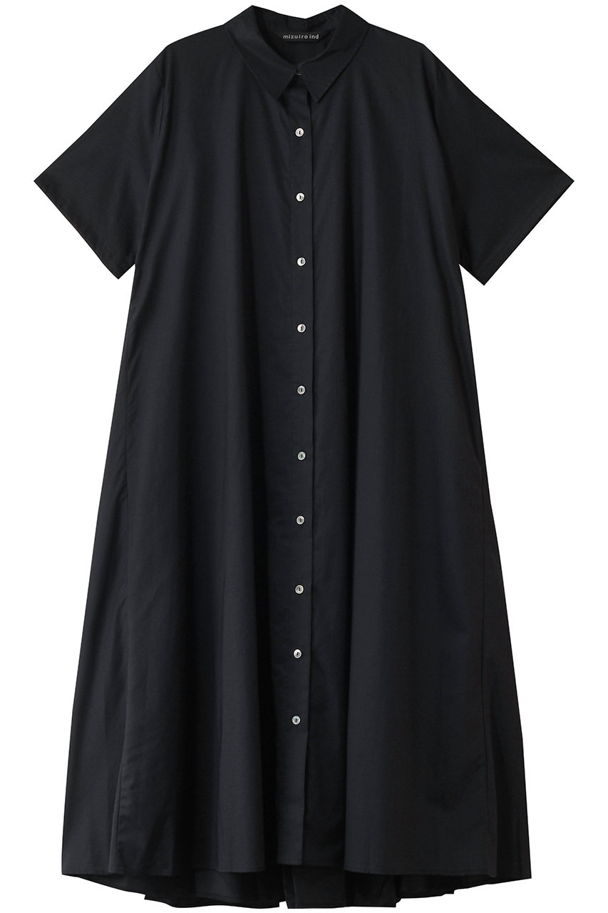 mizuiro ind half slv flare shirt OP ワンピース (ネイビー, F) ミズイロインド ELLE SHOP mizuiro ind half slv flare shirt OP ワンピース (ネイビー, F) ミズイロインド ELLE SHOP