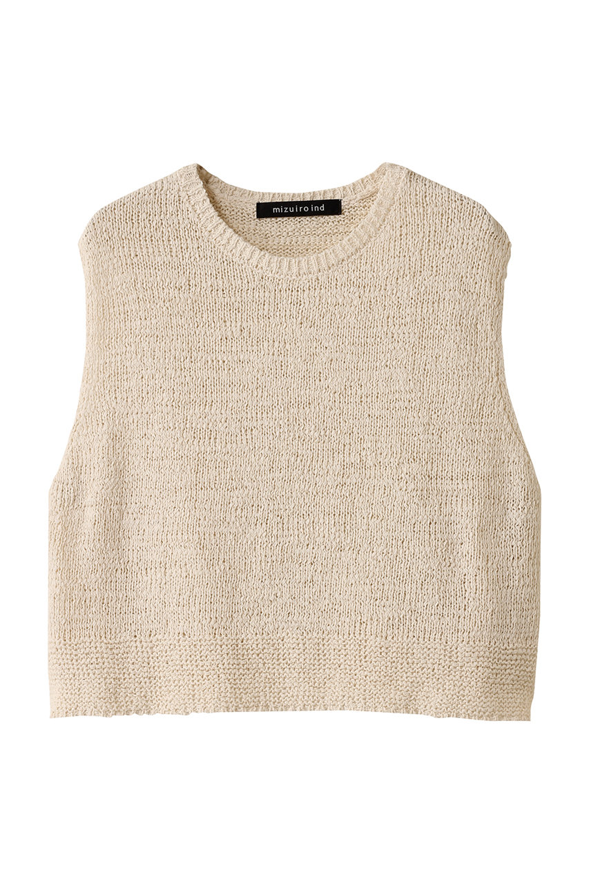 mizuiro ind crew neck short vest ベスト (kinari, F) ミズイロインド ELLE SHOP mizuiro ind crew neck short vest ベスト (kinari, F) ミズイロインド ELLE SHOP