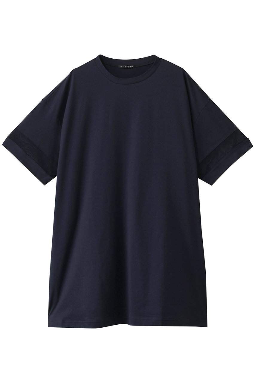 mizuiro ind mesh slv tunic OP ワンピース (navy, F) ミズイロインド ELLE SHOP mizuiro ind mesh slv tunic OP ワンピース (navy, F) ミズイロインド ELLE SHOP