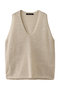 wide V neck vest ベスト ミズイロインド/mizuiro ind ivory