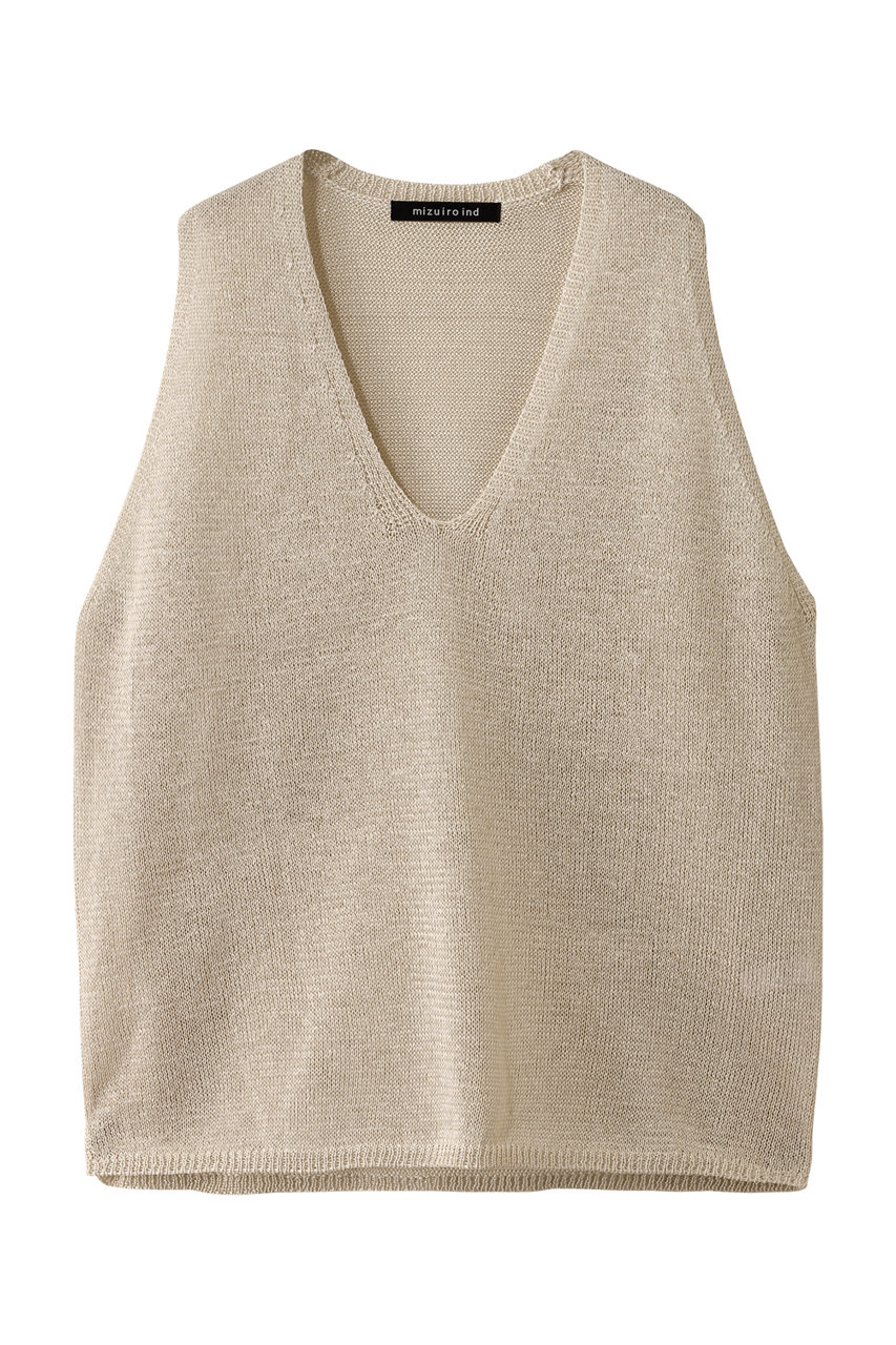 mizuiro ind wide V neck vest ベスト (ivory, F) ミズイロインド ELLE SHOP mizuiro ind wide V neck vest ベスト (ivory, F) ミズイロインド ELLE SHOP