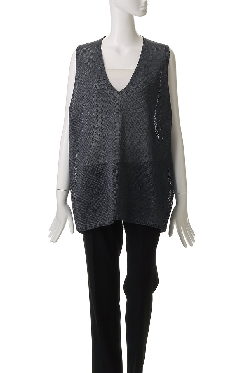 mizuiro ind(ミズイロインド)｜wide V neck vest ベスト/ivory