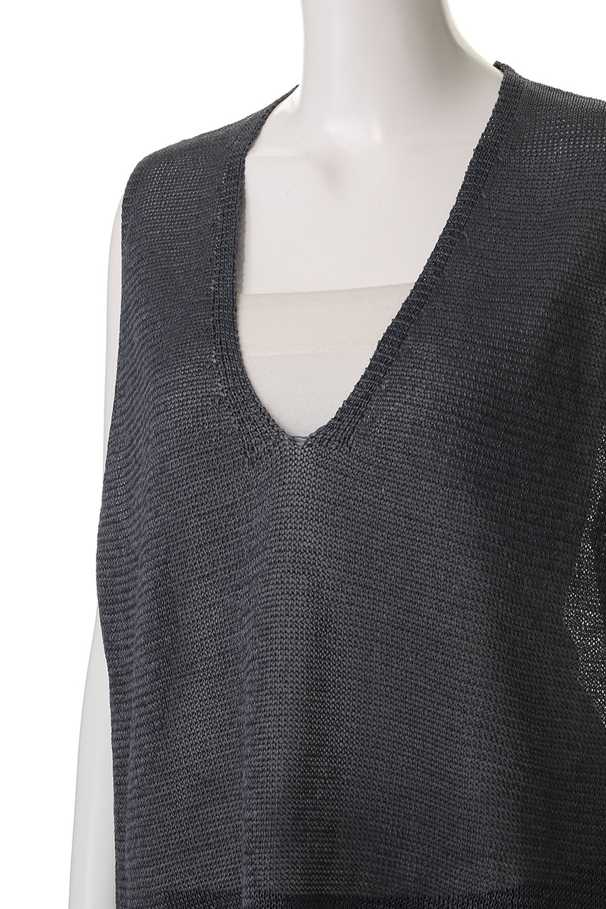 mizuiro ind(ミズイロインド)｜wide V neck vest ベスト/ivory