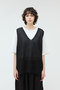 wide V neck vest ベスト ミズイロインド/mizuiro ind
