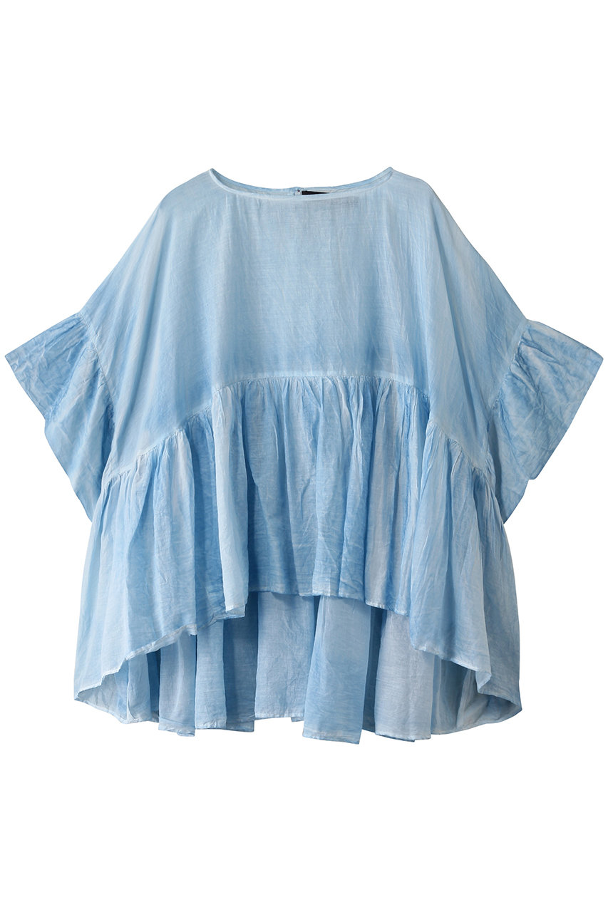 mizuiro ind pigment dyed gathered blouse ブラウス (l.blue, F) ミズイロインド ELLE SHOP mizuiro ind pigment dyed gathered blouse ブラウス (l.blue, F) ミズイロインド ELLE SHOP