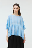 pigment dyed gathered blouse ブラウス