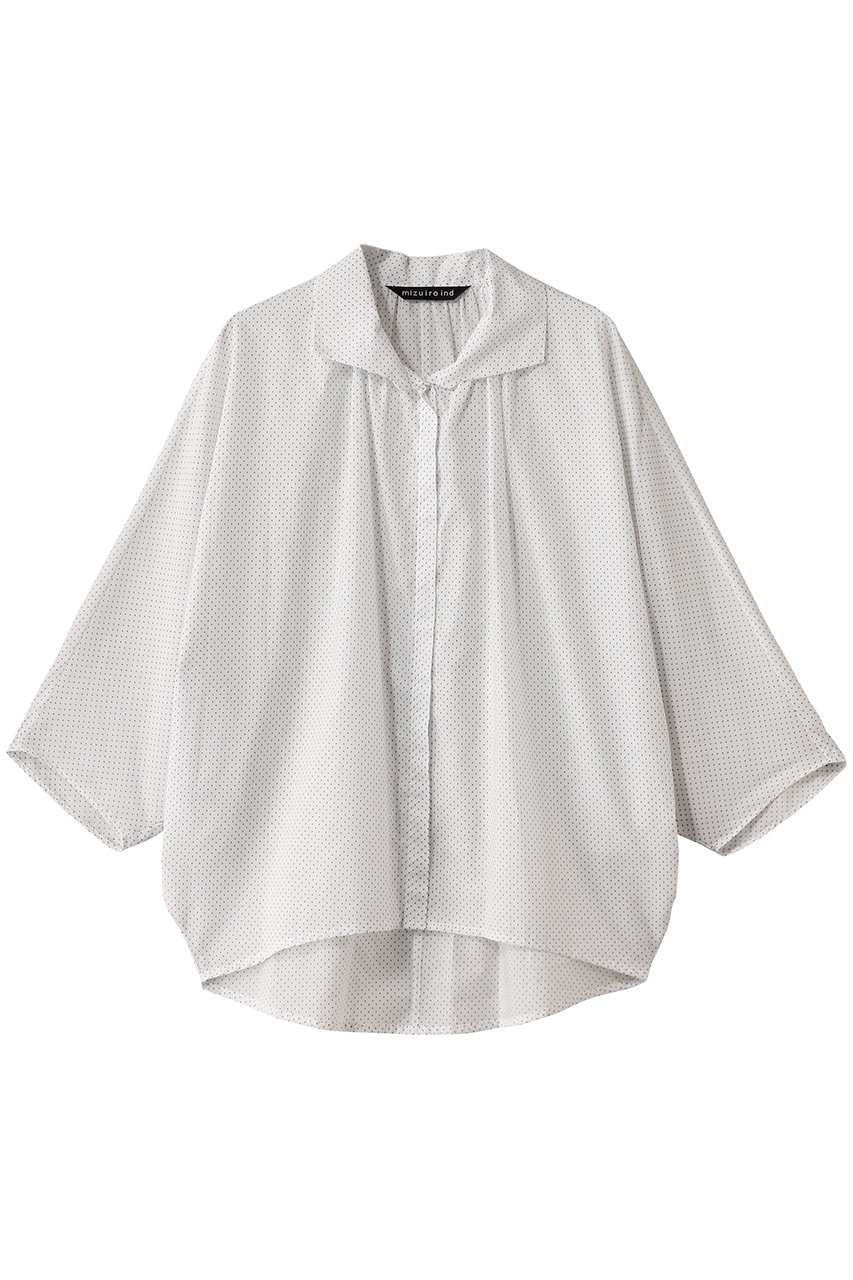 mizuiro ind dots gather dolman shirt シャツ (off white, F) ミズイロインド ELLE SHOP mizuiro ind dots gather dolman shirt シャツ (off white, F) ミズイロインド ELLE SHOP