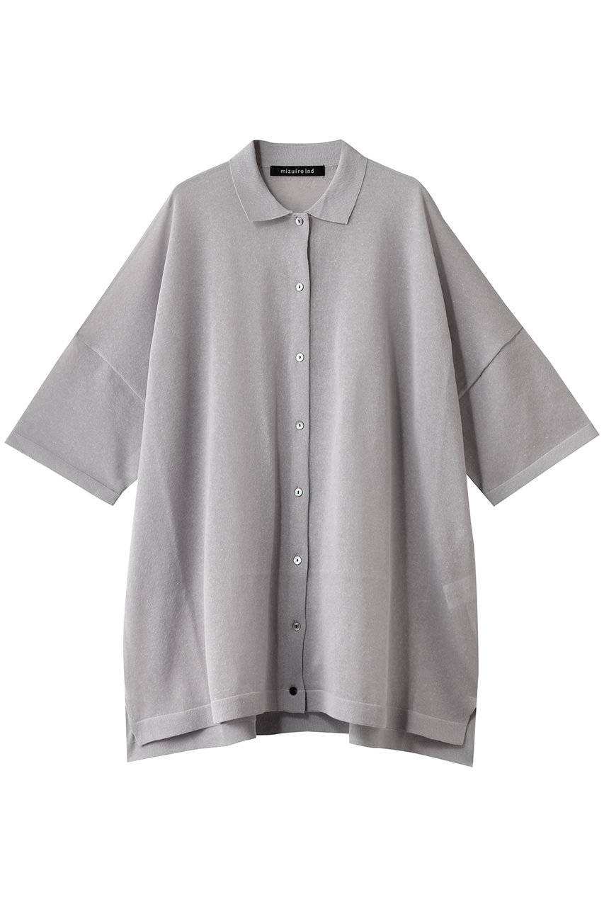 mizuiro ind wide knit shirt シャツ (l.gray, F) ミズイロインド ELLE SHOP mizuiro ind wide knit shirt シャツ (l.gray, F) ミズイロインド ELLE SHOP