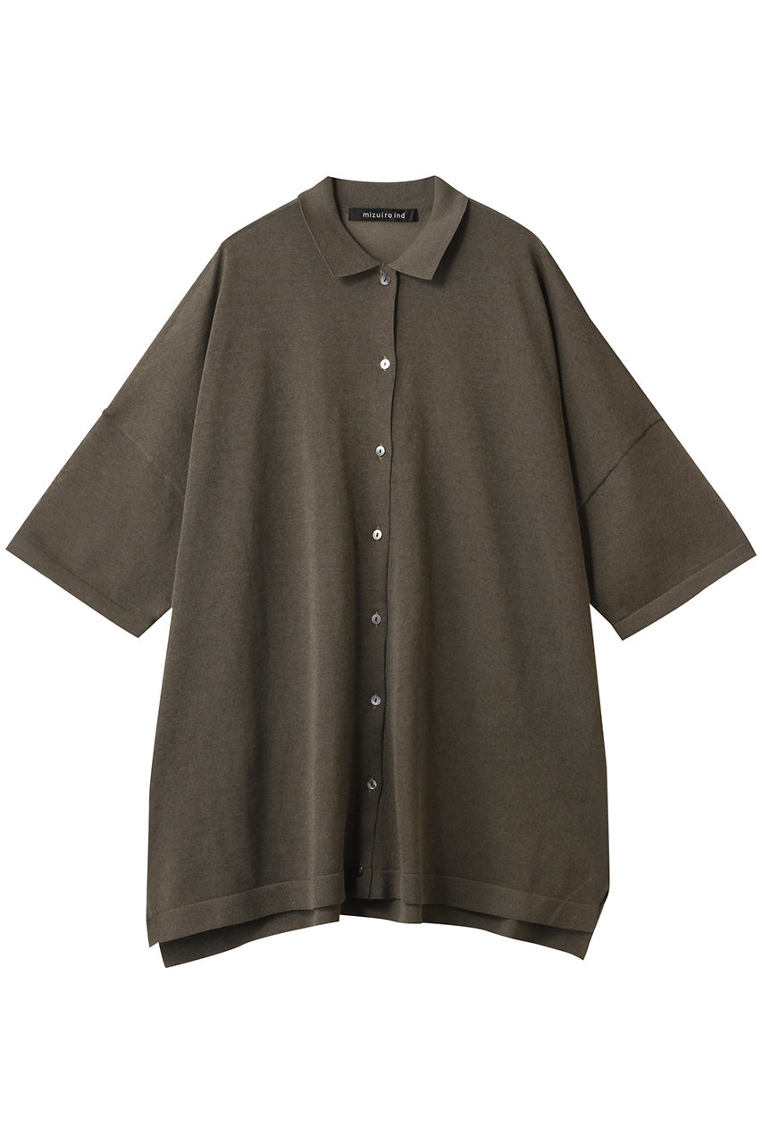 mizuiro ind wide knit shirt シャツ (gray, F) ミズイロインド ELLE SHOP mizuiro ind wide knit shirt シャツ (gray, F) ミズイロインド ELLE SHOP