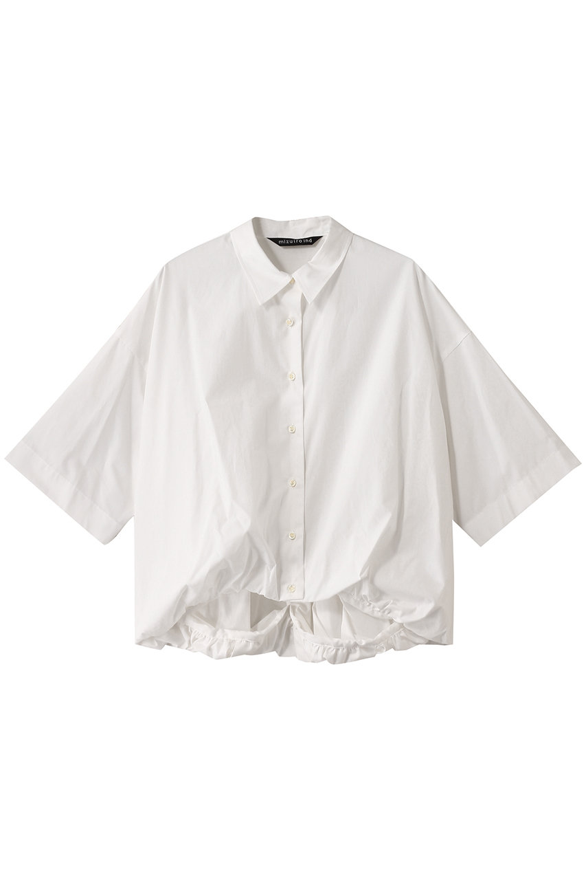 mizuiro ind half slv balloon shirt シャツ (off white, F) ミズイロインド ELLE SHOP mizuiro ind half slv balloon shirt シャツ (off white, F) ミズイロインド ELLE SHOP