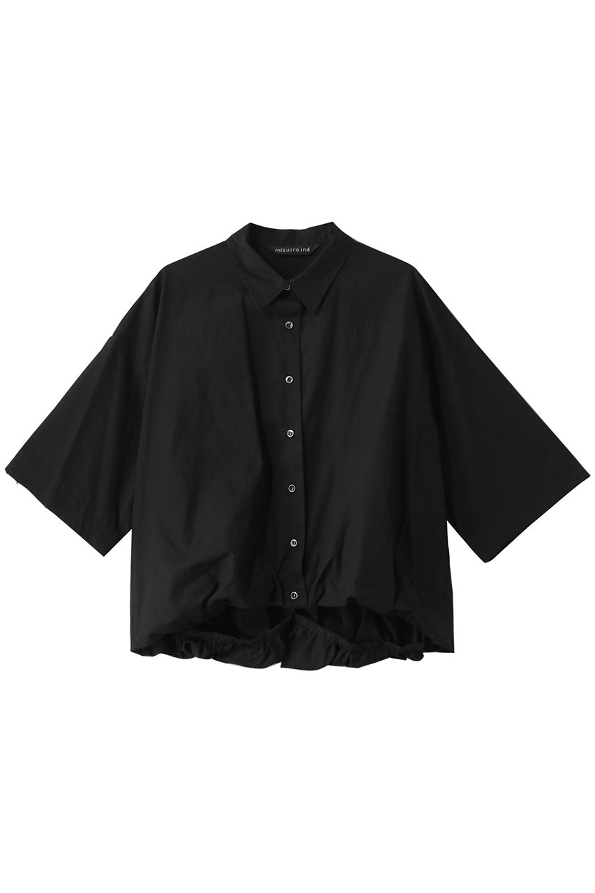 mizuiro ind half slv balloon shirt シャツ (black, F) ミズイロインド ELLE SHOP mizuiro ind half slv balloon shirt シャツ (black, F) ミズイロインド ELLE SHOP