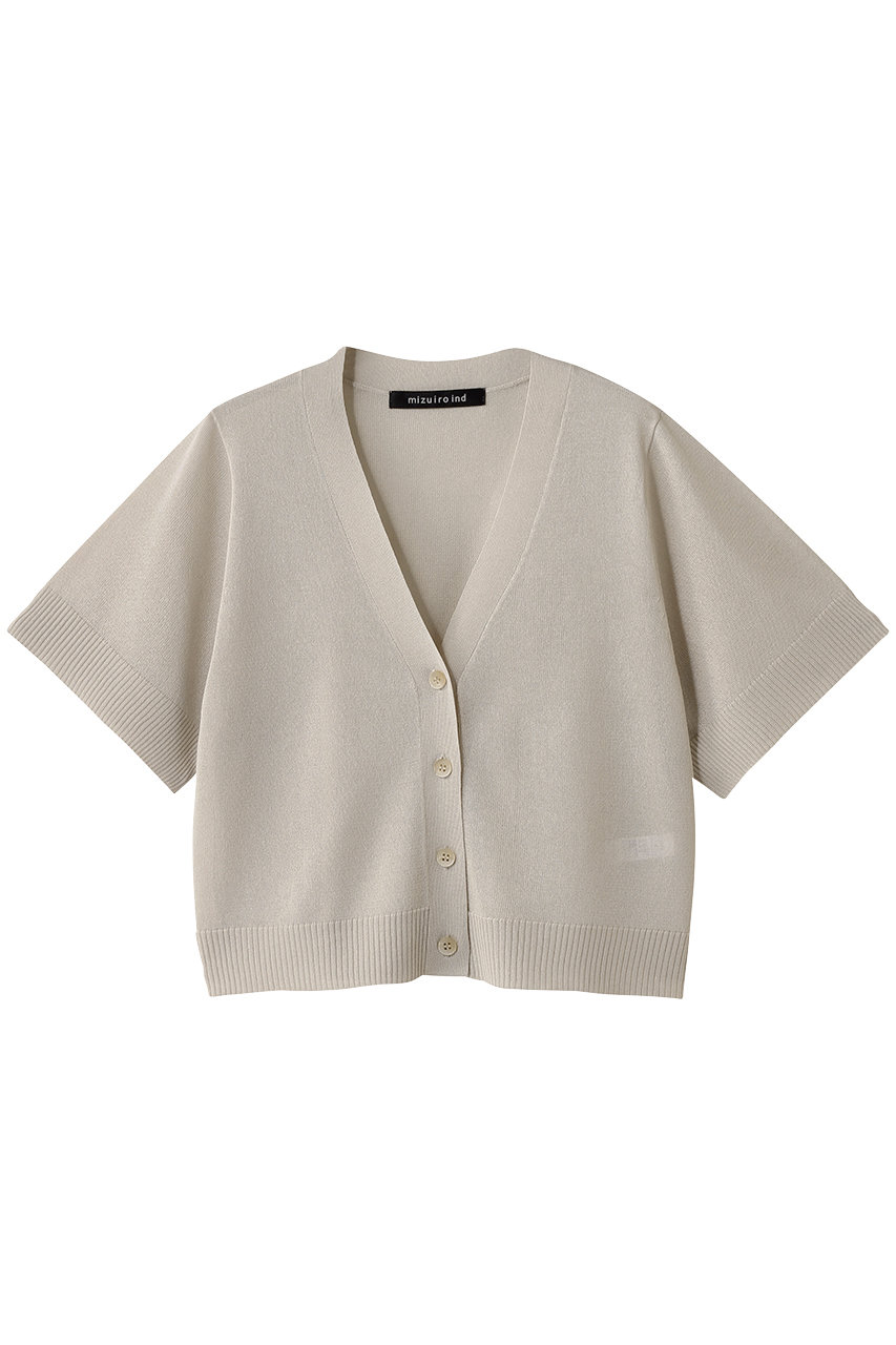 mizuiro ind V neck short C/D カーディガン (s.beige, F) ミズイロインド ELLE SHOP mizuiro ind V neck short C/D カーディガン (s.beige, F) ミズイロインド ELLE SHOP