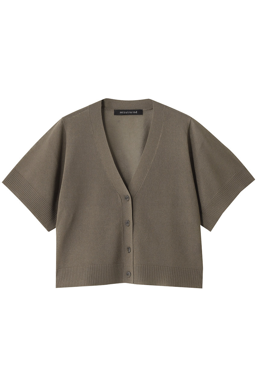 mizuiro ind V neck short C/D カーディガン (gray, F) ミズイロインド ELLE SHOP mizuiro ind V neck short C/D カーディガン (gray, F) ミズイロインド ELLE SHOP