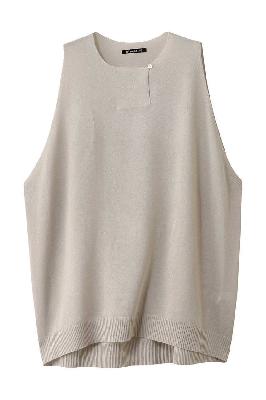 mizuiro ind crew neck wide vest ベスト (s.beige, F) ミズイロインド ELLE SHOP mizuiro ind crew neck wide vest ベスト (s.beige, F) ミズイロインド ELLE SHOP