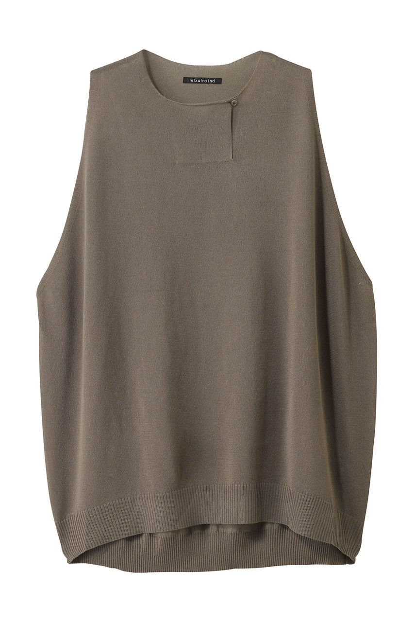 mizuiro ind crew neck wide vest ベスト (gray, F) ミズイロインド ELLE SHOP mizuiro ind crew neck wide vest ベスト (gray, F) ミズイロインド ELLE SHOP